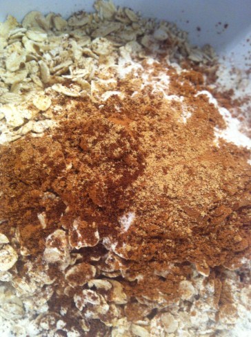 Dry ingredients in a bowl