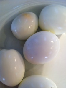 You need hard boiled eggs