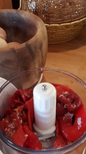 Smoky roasted peppers ready for zizzing